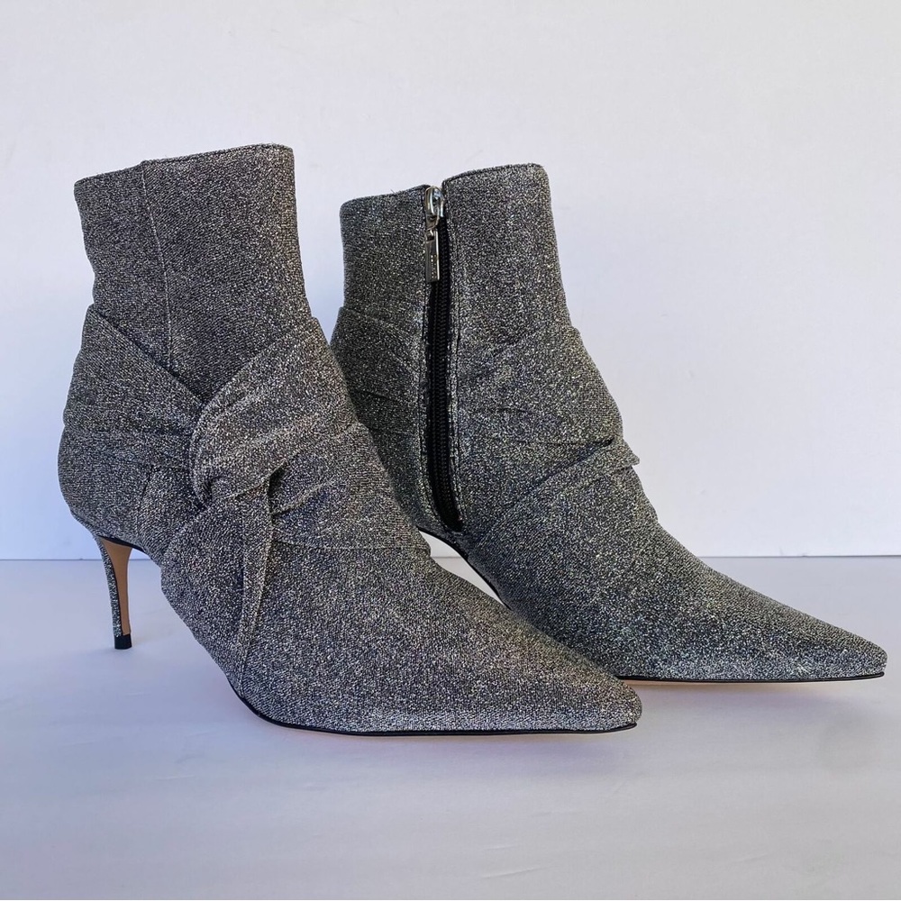 Schutz Shoes Schutz Adryen Booties In Prata Silver Glitter Size 9